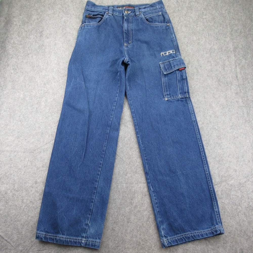 FUBU Cargo Wide Leg Boys Size 20‎ Blue Denim Jeans